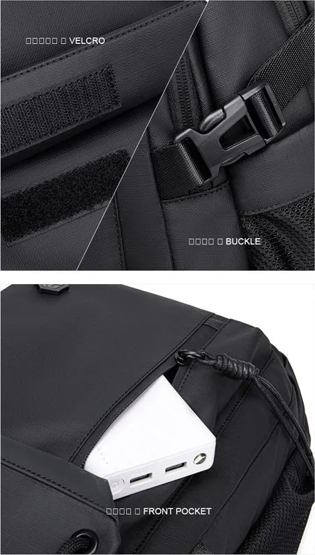 ARCTIC HUNTER τσάντα πλάτης B00531 με θήκη laptop 15.6", 25L, μαύρη — εικόνα 4