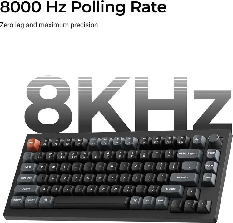 Keychron V1 Ultra (V1U-D1) QMK/VIA 8K Wireless Custom Mechanical Keyboard Red Switch RGB 75% US — εικόνα 3