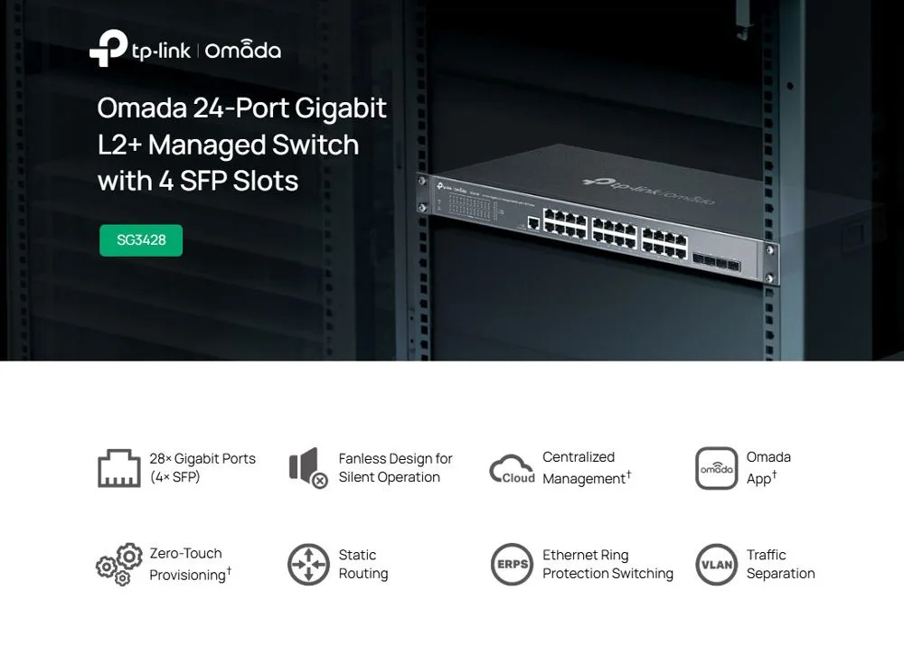 TP-LINK Omada access switch SG3428, 24-Port Gigabit, 4x SFP, V2.30 — εικόνα 2