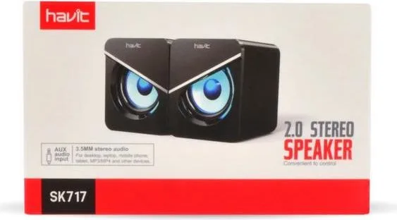 HAVIT SK717 ηχεία Desktop 2.0, USB 2.0, με LED — εικόνα 3