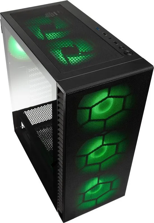 Kolink Observatory HF Plus Mesh ARGB PWM Midi Tower Case Black with 6x ARGB PWM Fans (5x140mm 1x120) — εικόνα 2