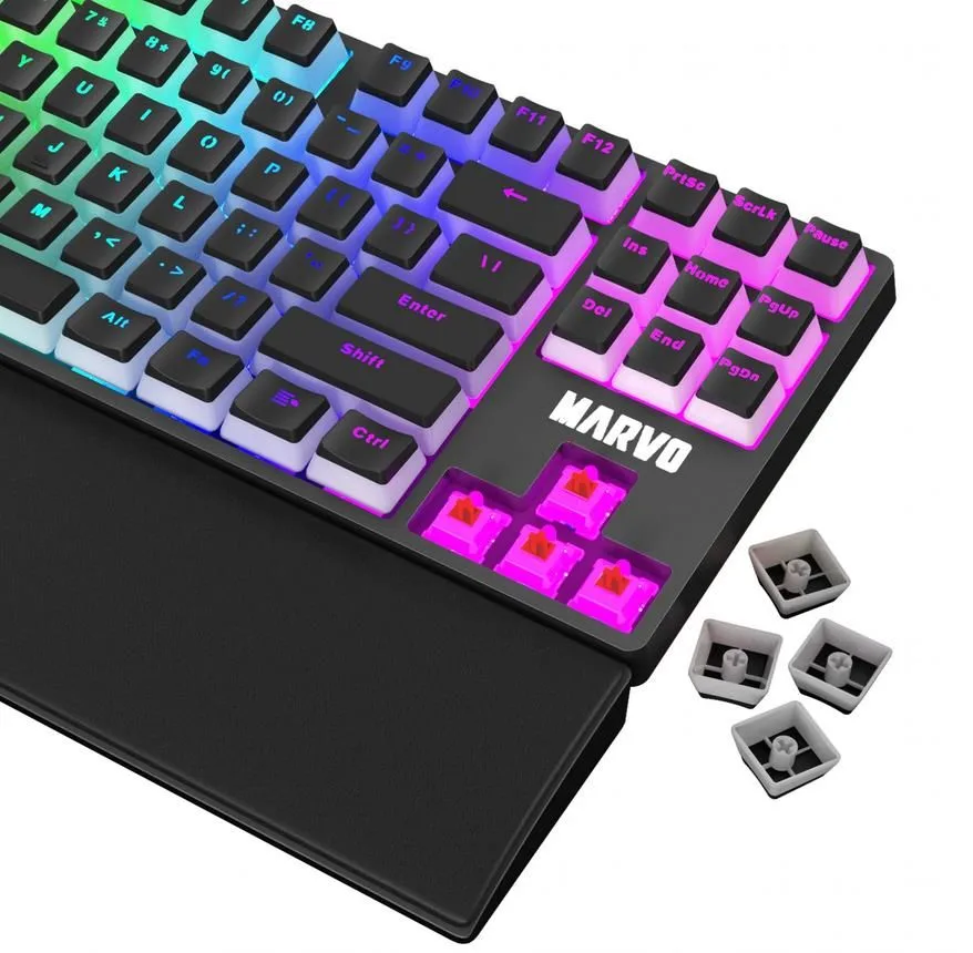MARVO KG946 Gaming RGB μηχανικό πληκτρολόγιο, κόκκινοι διακόπτες — εικόνα 3
