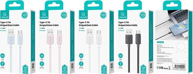 USAMS καλώδιο USB-C σε USB US-SJ688, 3A, 480Mbps, 1m, λευκό — εικόνα 6