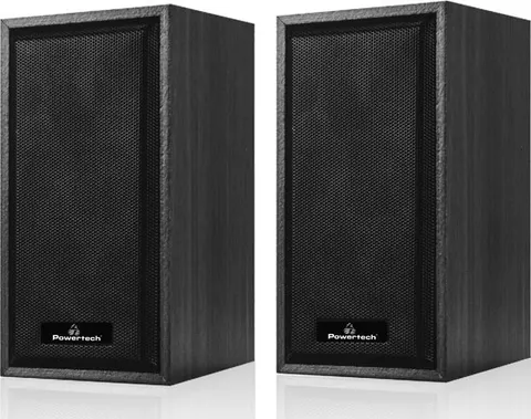 POWERTECH ηχεία Premium sound PT-845 από ξύλο, 2x 3W, 3.5mm, μαύρα