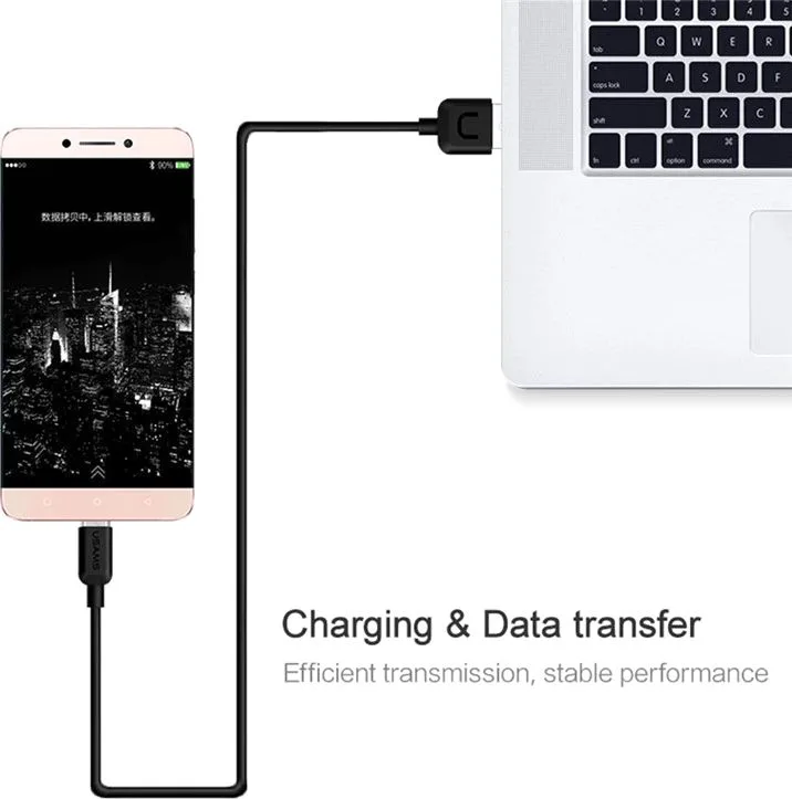 USAMS καλώδιο USB σε USB-C US-SJ099 U-Turn, 2.1A, 1m, μαύρο — εικόνα 4