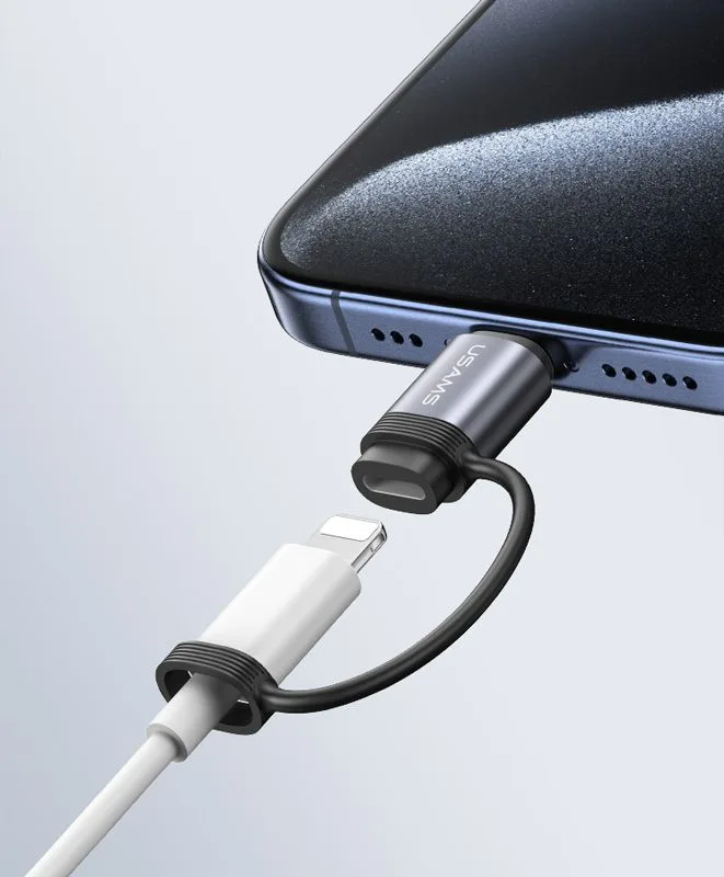 USAMS αντάπτορας USB-C σε Lightning US-SJ677, 30W, 480Mbps, γκρι — εικόνα 4