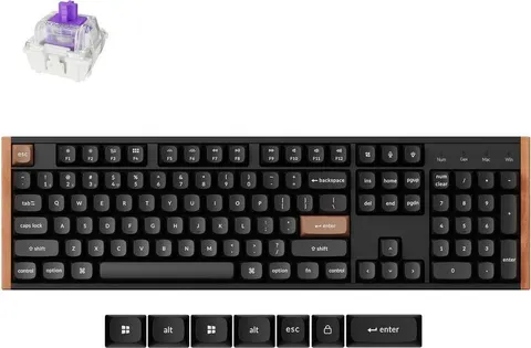 Keychron K10 HE (K10H-F1) Special Wood Edition Wireless Magnetic Hall Effect RGB Keyboard 100% US