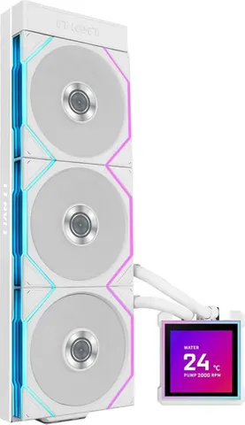 LIAN LI HydroShift II LCD-S 360 RGB TL FLEX fan White - AIO CPU Liquid Cooler with TL RGB Fans