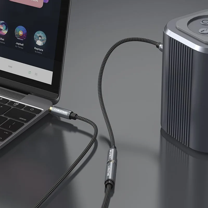 CABLETIME προέκταση καλωδίου ήχου 3.5mm CT-P11F, AUX, 1.8m, μαύρο — εικόνα 3
