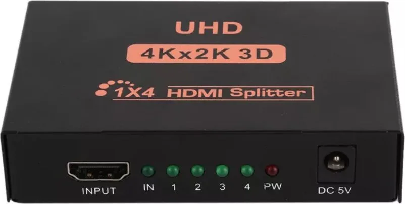 POWERTECH HDMI splitter PTH-048, 4 σε 1, 4K/60Hz, μαύρο — εικόνα 2