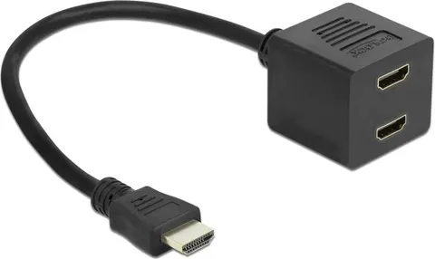 DELOCK HDMI splitter 65226 με Ethernet, 2 σε 1, 1080p, μαύρο