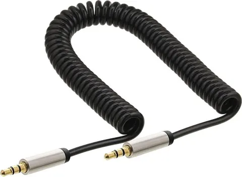 POWERTECH καλώδιο ήχου 3.5mm CAB-J058, spiral, gold plated, 1.8m, μαύρο