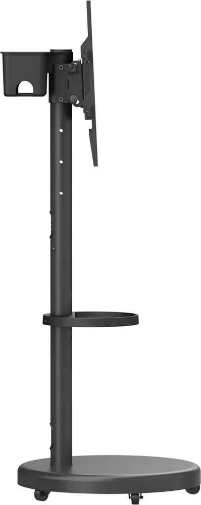 BRATECK βάση τηλεόρασης δαπέδου FS38-46TWE, 37-86", έως 50kg, με ράφι & cable management, ροδάκια, μαύρη — εικόνα 3