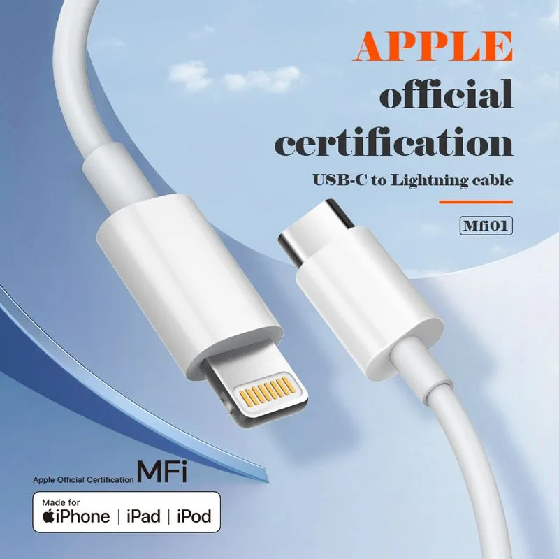 LDNIO καλώδιο Lightning σε USB-C MFi01, MFi, 30W, 480Mbps, 1m, λευκό — εικόνα 2