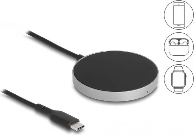 DELOCK ασύρματος φορτιστής 66467, 15W, μαγνητικός, μαύρος — εικόνα 3