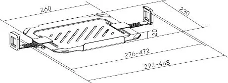BRATECK βάση laptop NBH-8 για βάση οθονών VESA, έως 17", μαύρη — εικόνα 4