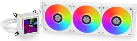 LIAN LI Galahad II LCD 360 White - AIO GPU Liquid Cooler with ARGB Fans