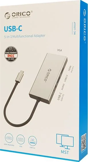 ORICO docking station MC-U501P, 5 θυρών, USB-C σύνδεση, 60W PD, 4K, γκρι — εικόνα 7