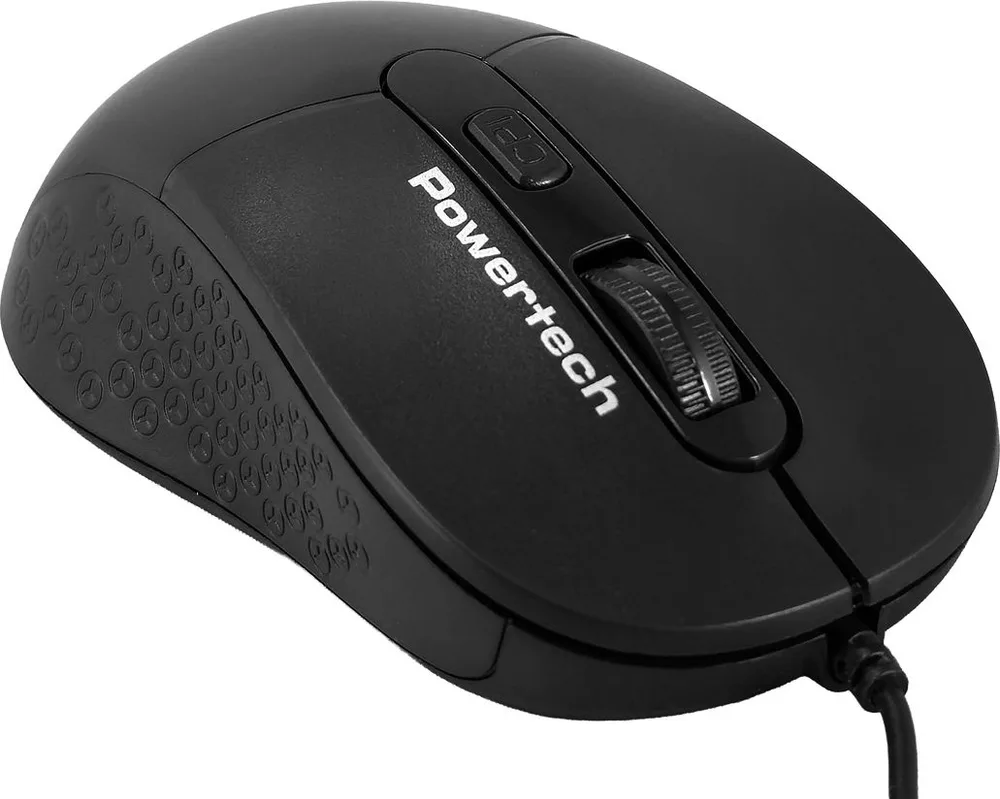 POWERTECH ενσύρματο ποντίκι PT-1467, οπτικό, έως 1600DPI, μαύρο — εικόνα 2