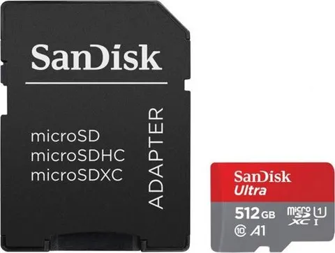 SanDisk Ultra microSDXC 512GB Class 10 U1 A1 UHS-I + Adapter
