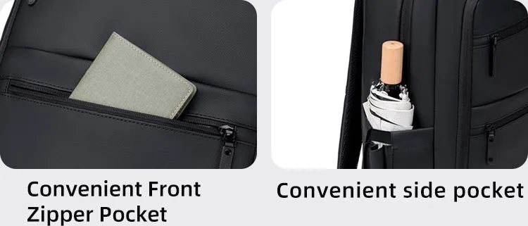 GOLDEN WOLF τσάντα πλάτης GB00707 με θήκη laptop 15.6", 21L, μαύρη — εικόνα 7