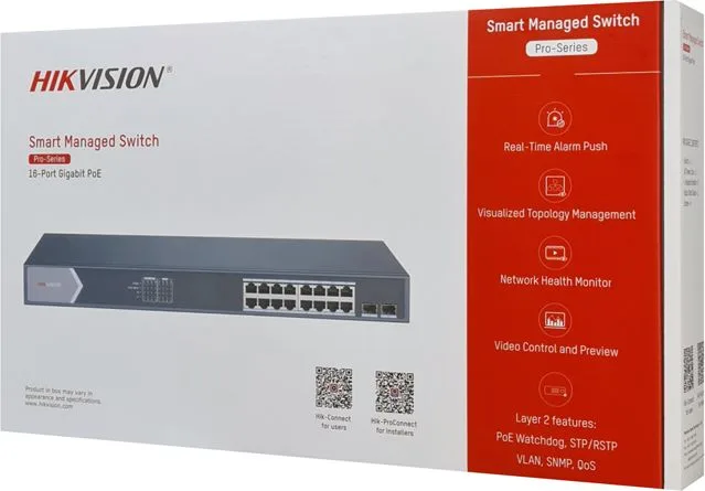 HIKVISION Managed switch DS-3E1518P-SI, 16x PoE & 2x SFP ports, 1000Mbps — εικόνα 4