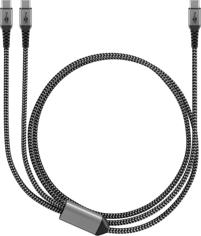 GOOBAY καλώδιο USB-C σε 2x USB-C 75739, 60W, 480Mbps, 1.5m, γκρι — εικόνα 8
