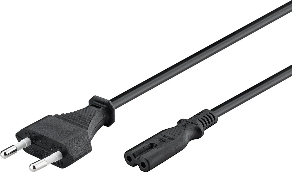 GOOBAY καλώδιο τροφοδοσίας Euro 50084, 2x0.75 mm², 1.5m, μαύρο — εικόνα 2