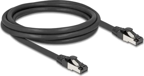 DELOCK καλώδιο δικτύου 80572, CAT 8.1 S/FTP, copper, 2000MHz, 2m, μαύρο