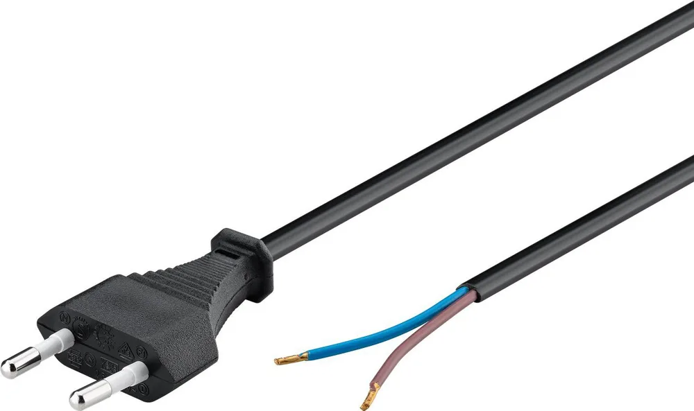 GOOBAY καλώδιο τροφοδοσίας Euro male 2x0.75 mm² 50085, 1.5m, μαύρο — εικόνα 2