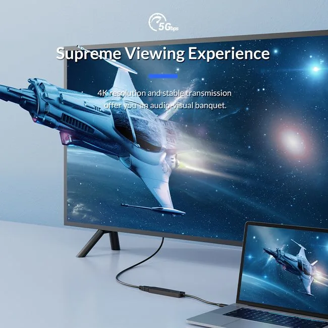 ORICO docking station MDK-5P, 5 θυρών, USB-C σύνδεση, 4K, μαύρο — εικόνα 3