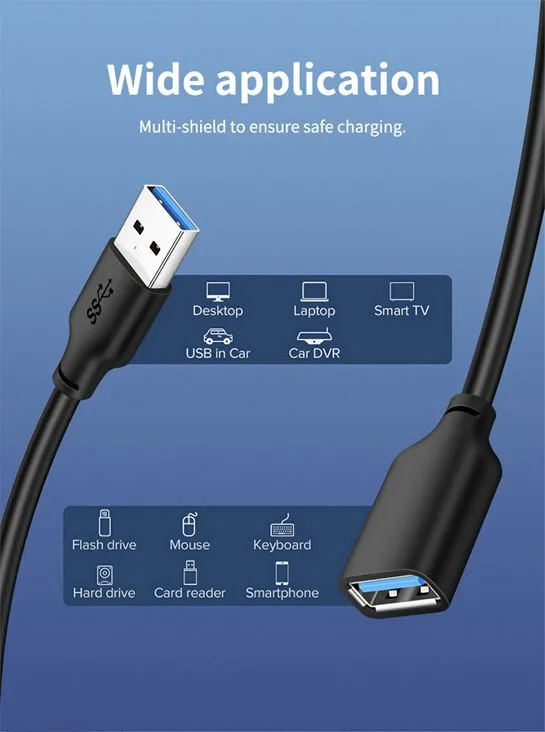 CABLETIME καλώδιο προέκτασης USB CT-C160-U3-AMAFN, 5Gbps, 2m, μαύρο — εικόνα 4