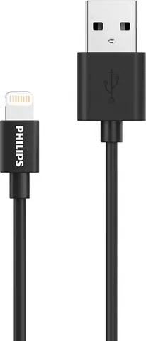 PHILIPS καλώδιο USB σε Lightning DLC3104V-00, 2.4Α, 1.2m, μαύρο