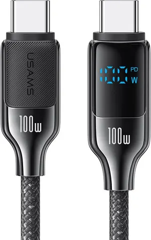 USAMS καλώδιο USB-C SJ742, 100W, 480Mbps, 1.2m, μαύρο