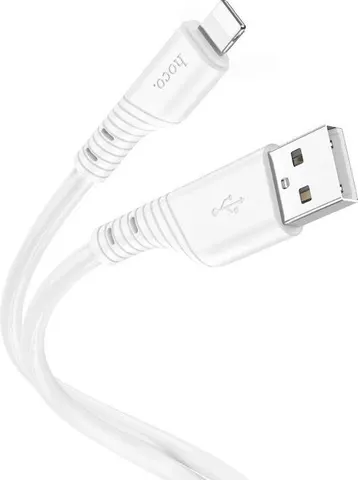 HOCO X97 Crystal Color Silicone Charging καλώδιο φόρτισης Lightning, λευκό