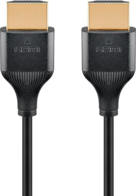 GOOBAY καλώδιο HDMI 75297 με Ethernet, slim, 8K/60Hz, 48 Gbps, 0.5m, μαύρο — εικόνα 2