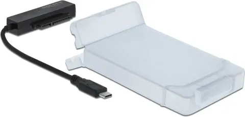 DELOCK αντάπτορας USB-C σε SATA 64084 με θήκη για 2.5" HDD/SSD, 6Gbps