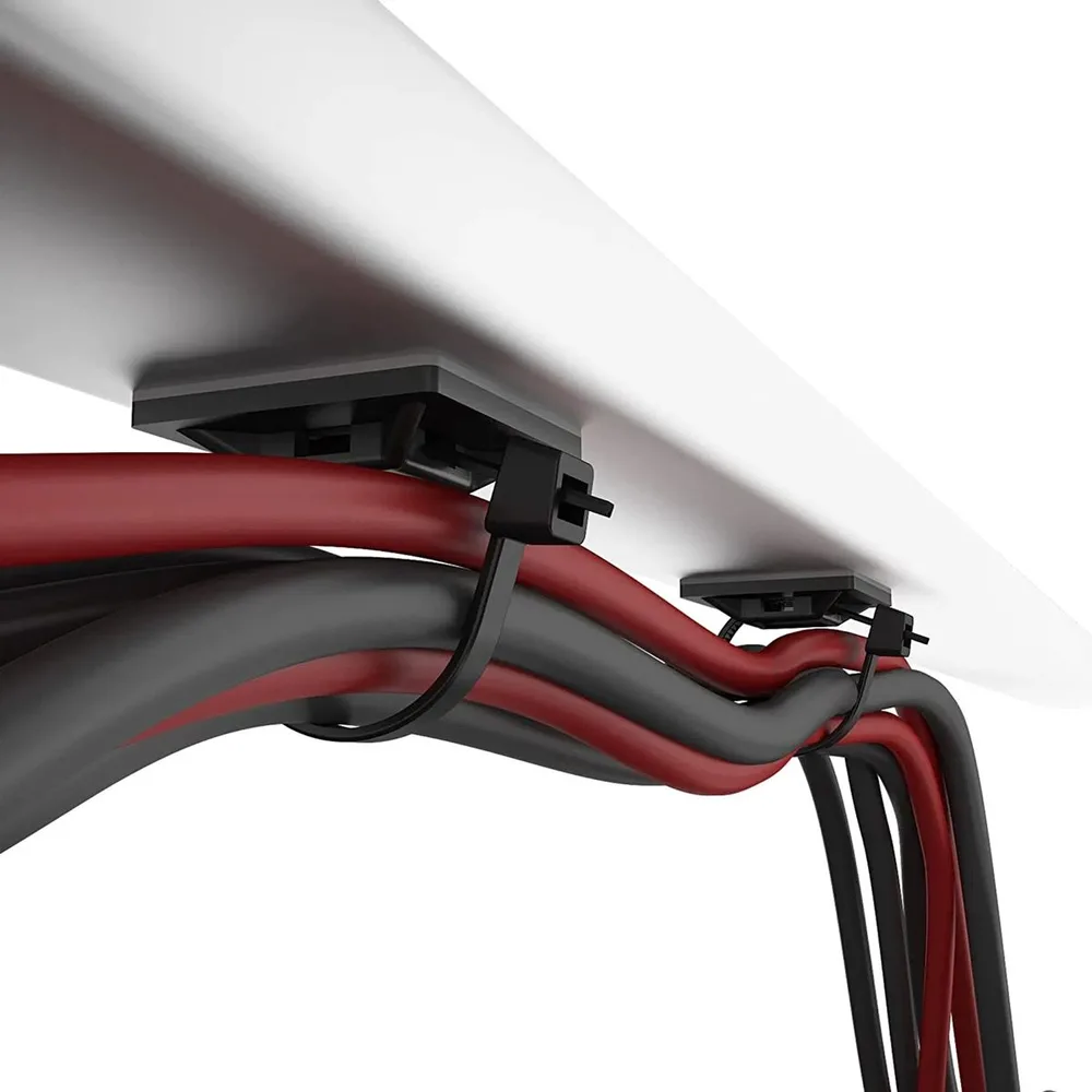 POWERTECH βάσεις δεματικών καλωδίων TIES-081, 3M αυτοκόλλητο, 2.82x2.82cm, μαύρο, 50τμχ — εικόνα 2