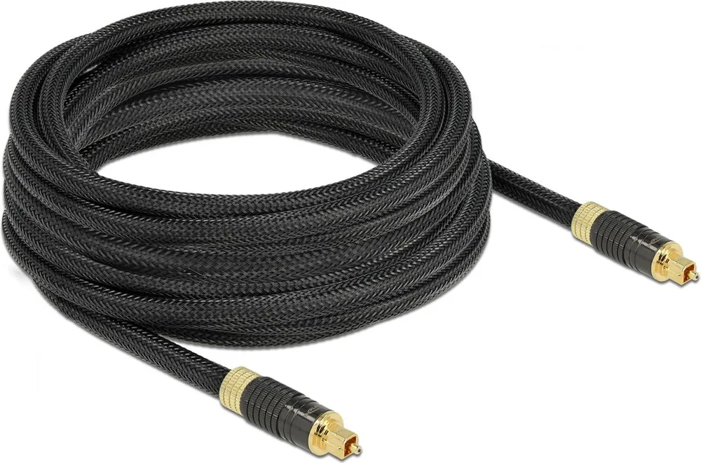 DELOCK καλώδιο ήχου Toslink 86595, gold plated, 5m, μαύρο — εικόνα 2
