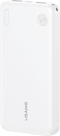 USAMS power bank CD253, 2x θύρες εξόδου, 10000mAh, 10W, λευκό