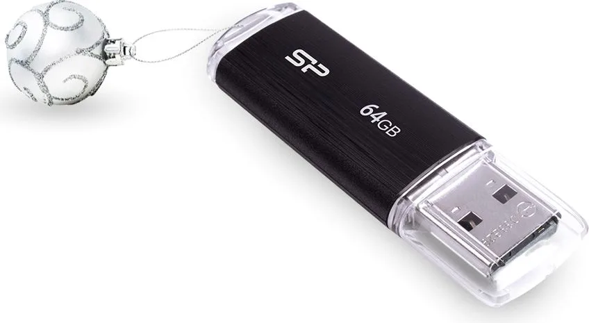 SILICON POWER USB Flash Drive Ultima U02, 64GB, USB 2.0, μαύρο — εικόνα 2