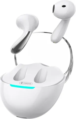 CELEBRAT earphones με θήκη φόρτισης W51, True Wireless, Φ13mm, λευκά