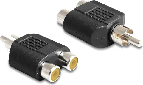POWERTECH αντάπτορας RCA αρσενικό σε 2x RCA θηλυκό CAB-R020, μαύρος