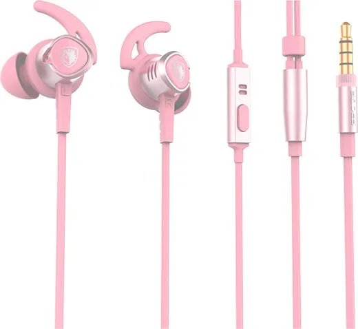 SADES gaming earphones Wings 20 με μικρόφωνο, 3.5mm, Φ12mm, 1.2m, ροζ — εικόνα 4