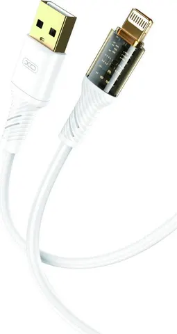 XO NB229 καλώδιο φόρτισης Lightning, διάφανο βύσμα, λευκό