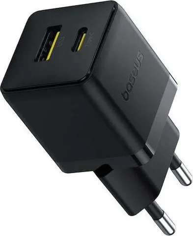 BASEUS Palm φορτιστής ΓΡΗΓΟΡΗΣ φόρτισης, 2 ΘΥΡΕΣ, 30W, ΜΑΥΡΟΣ
