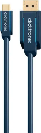 CLICKTRONIC καλώδιο DisplayPort σε USB Type-C 44931, 4K/60Hz, 1m, μπλε