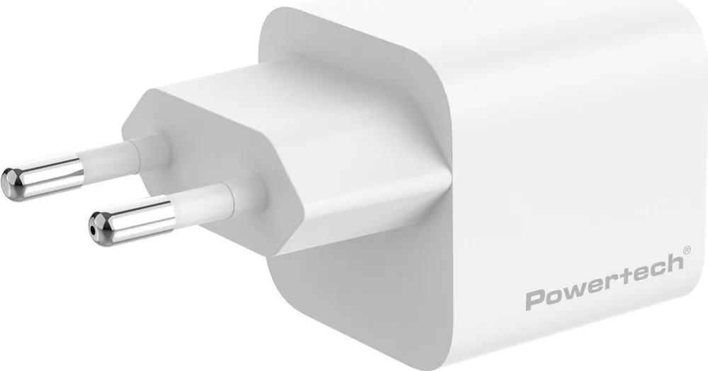 POWERTECH φορτιστής τοίχου PT-1577 με καλώδιο, USB-C, 65W, GaN, AVS, λευκός — εικόνα 2