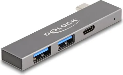 DELOCK USB hub 64275, 3x θυρών, 5Gbps, USB-C σύνδεση, γκρι