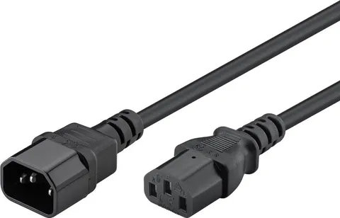 POWERTECH καλώδιο προέκτασης τροφοδοσίας CAB-P039, 3x 0.75mm², CCS, 1m, μαύρο